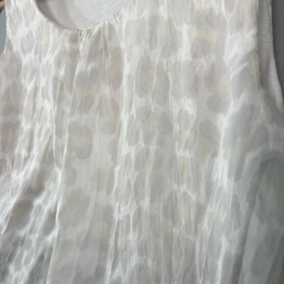 Elena Baldi Tops Made in Italy 100% Silk Small Tank Blouse Floral Leopard Print - Picture 2 of 7